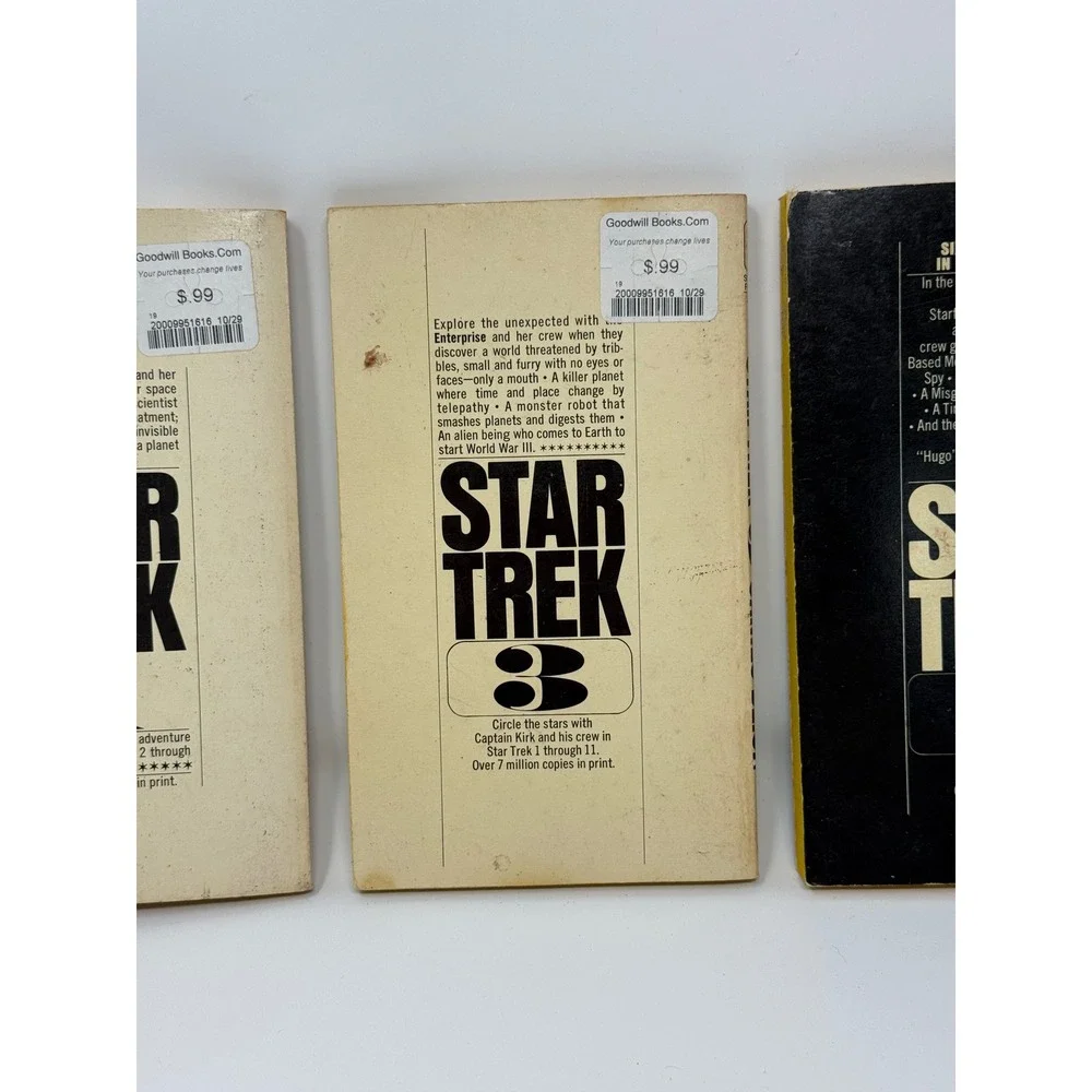 Vintage Star Trek Paperback Book Lot James Blish Alan Dean Foster1 3 4 5 Log Two